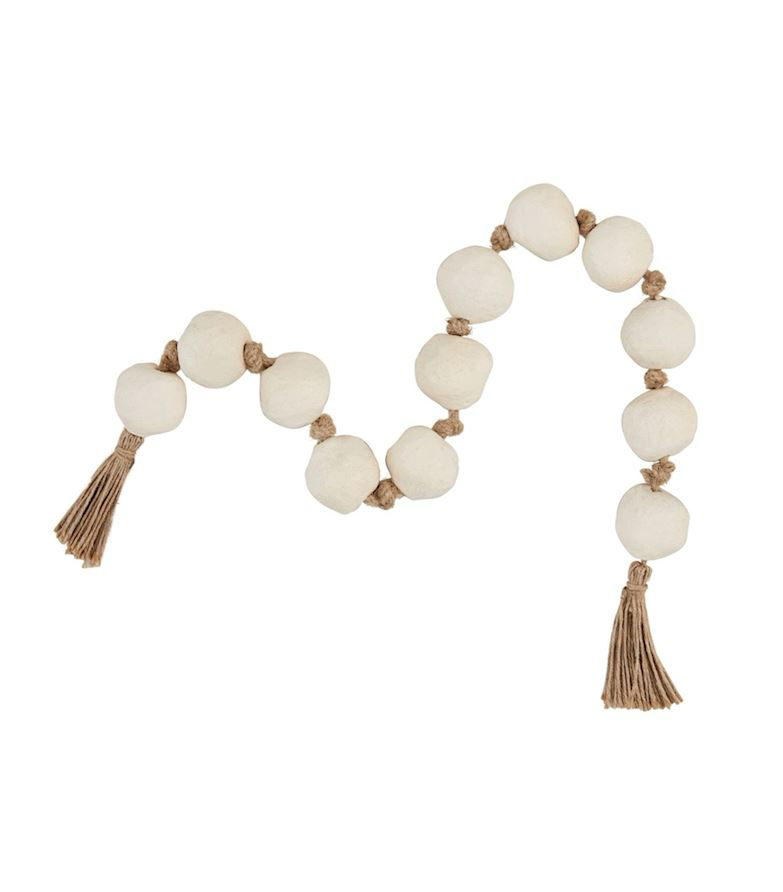 White Paper Mache Beads