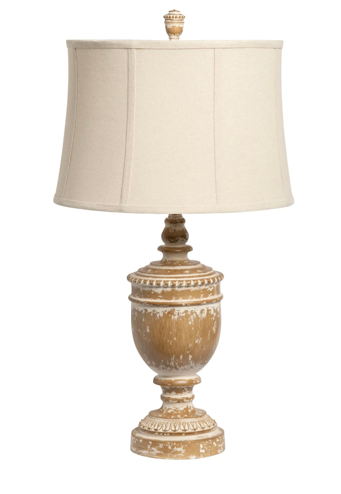 White Washed Finial Lamp