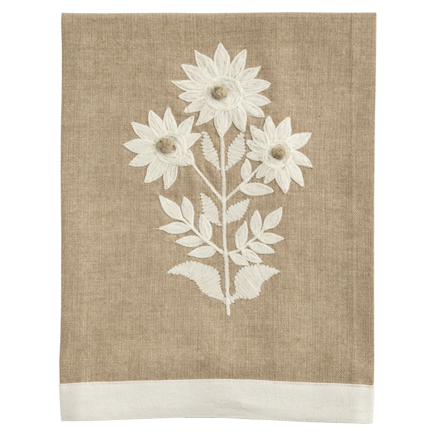 Chambray Embroidered Tea Towel