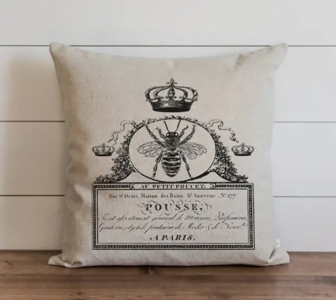 French Bee Pillow Cover
