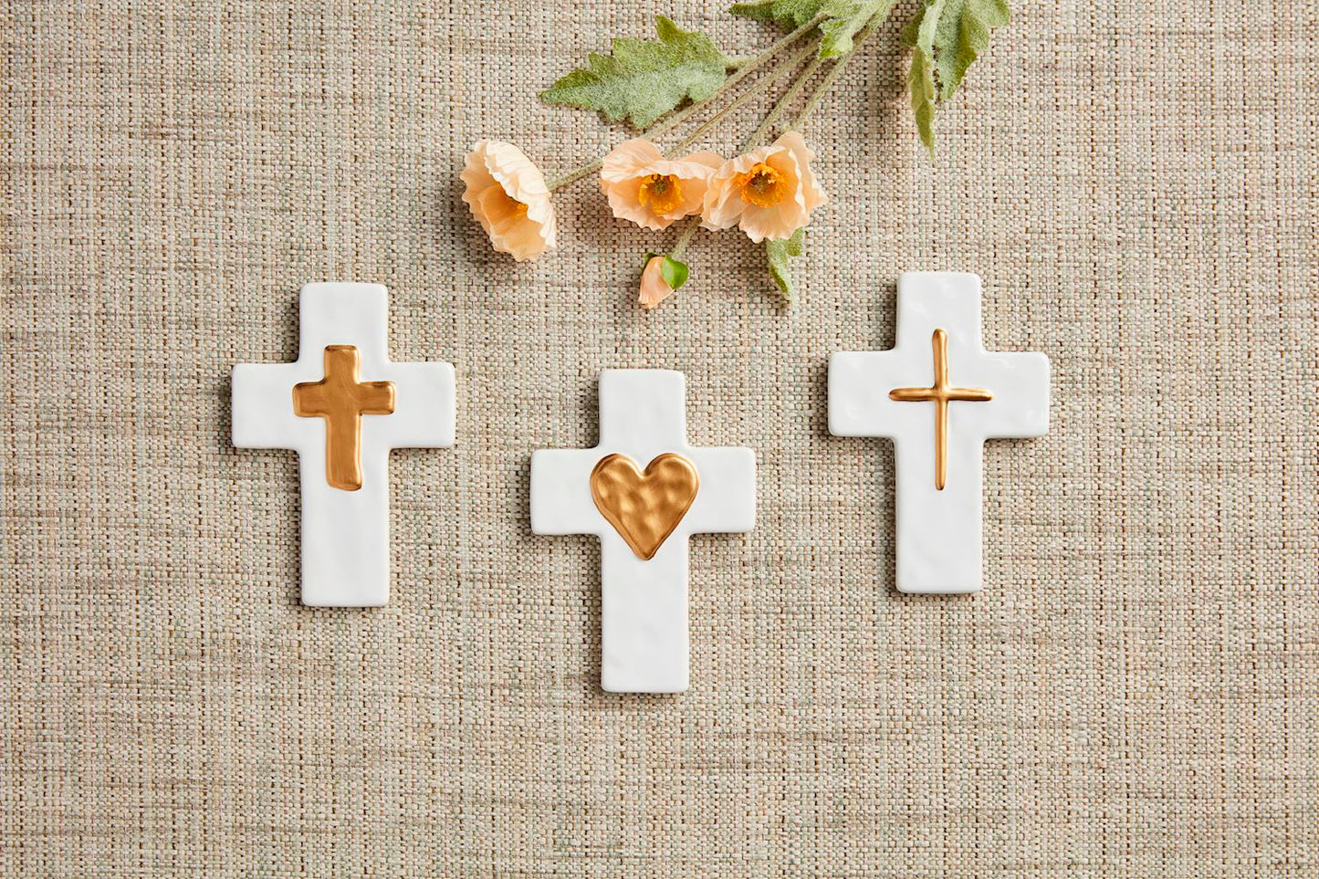 Ceramic Gold Thin Cross
