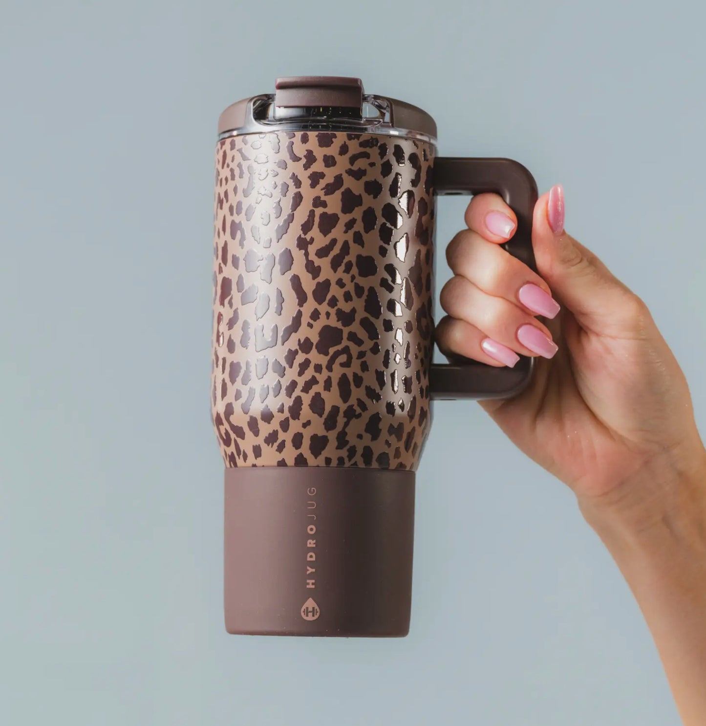 Brown Leopard HydroJug 20oz Traveler Mug