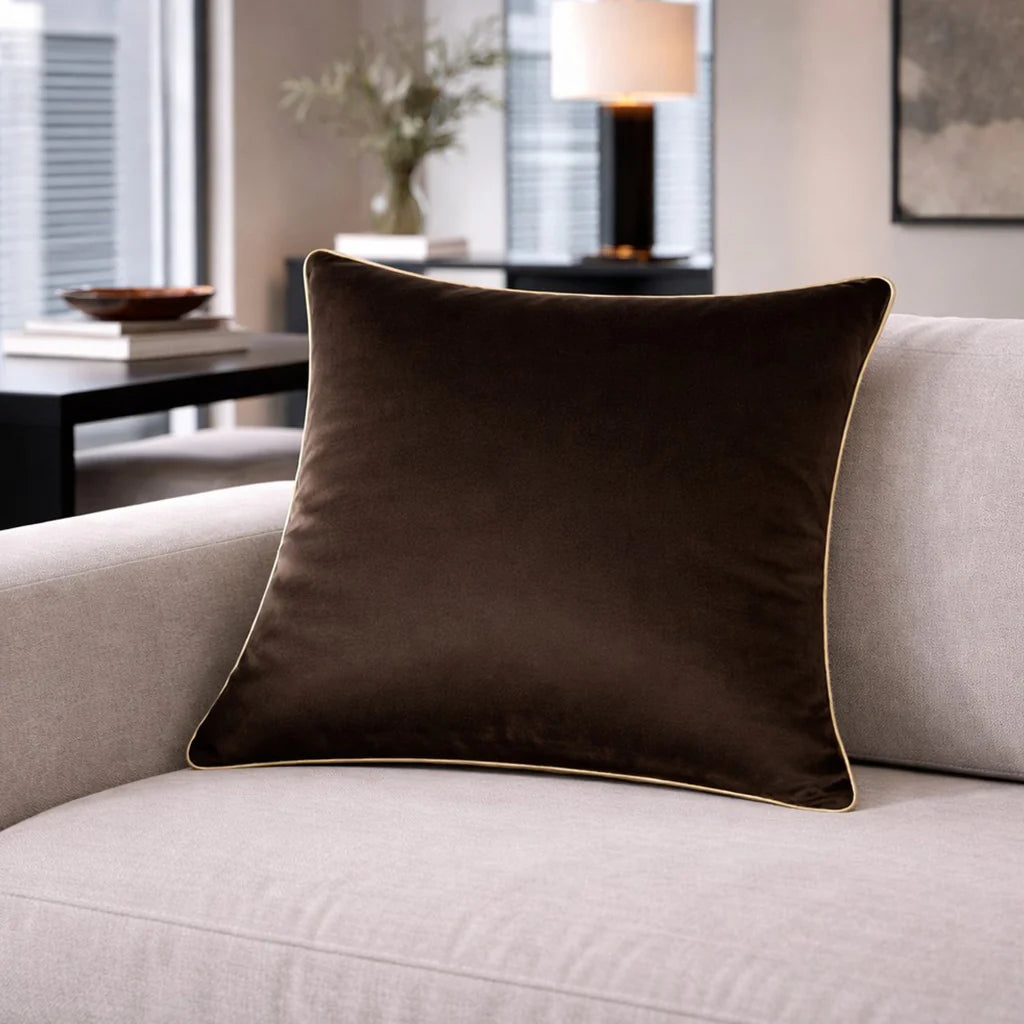 Gold Trimmed Chocolate Pillow
