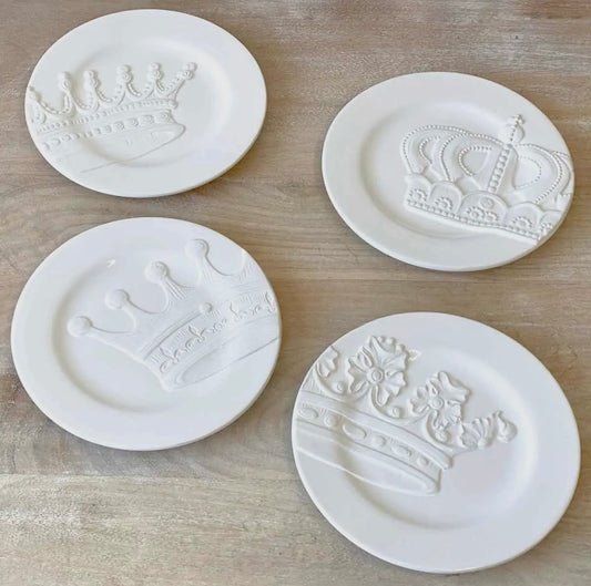 Crown Embossed Plates (Set of 4)