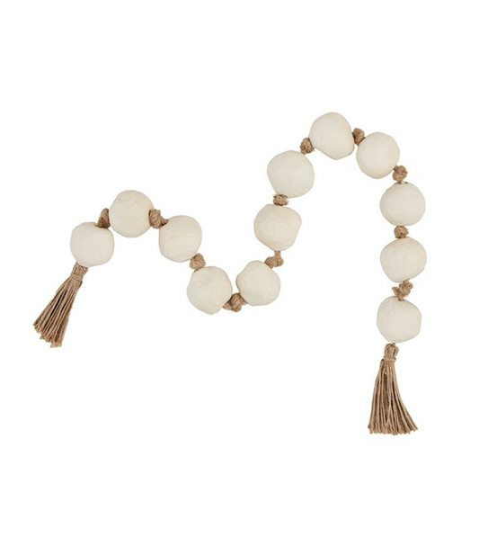 White Paper Mache Beads