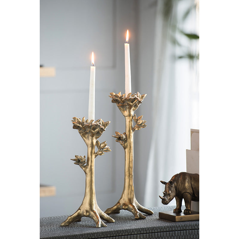 Gold Leaf Candle Holder