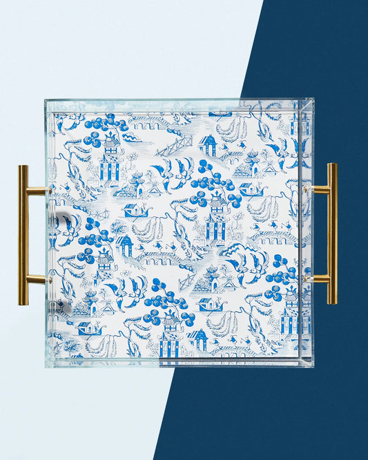 Chinoiserie Large Tray w/ Handles