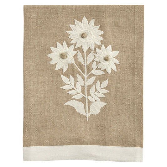 Chambray Embroidered Tea Towel