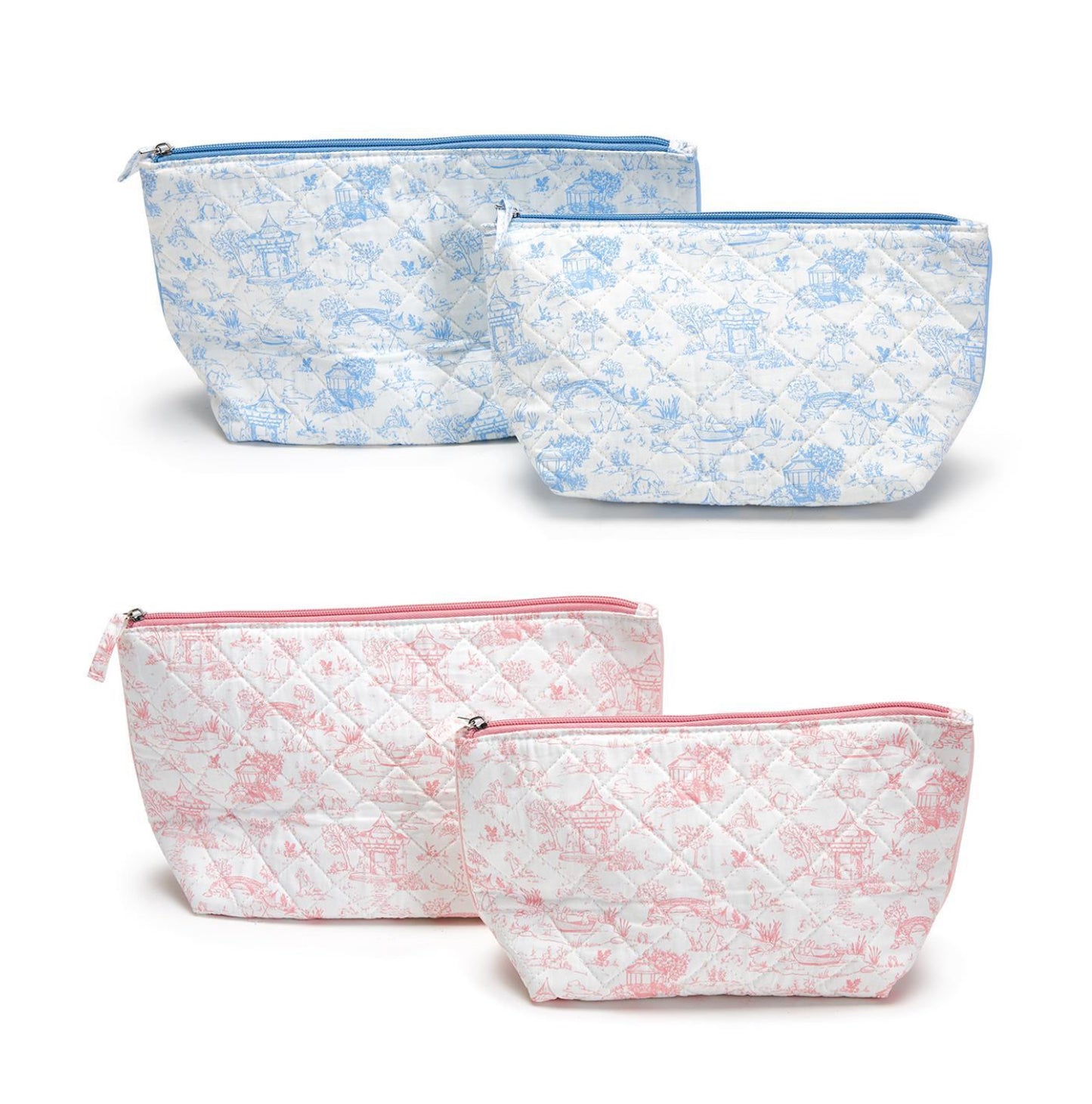 Animal Toile Pleated Pouch Set