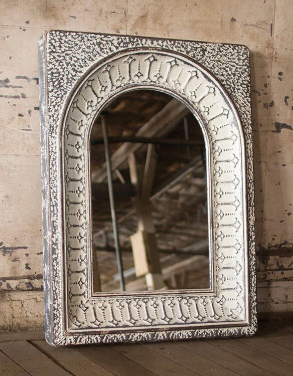Pressed Arch Metal Wall Mirror