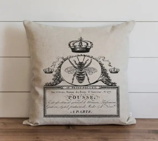 French Bee Pillow Cover