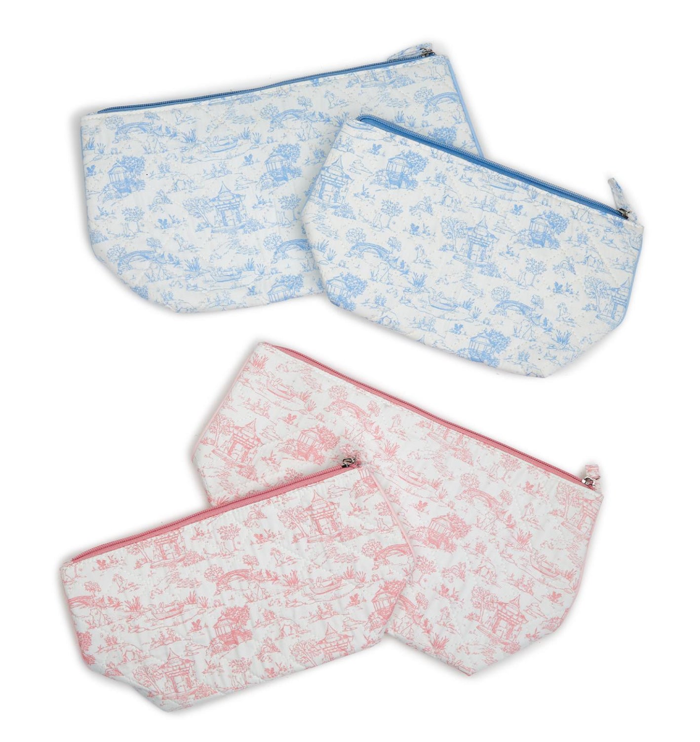Animal Toile Pleated Pouch Set