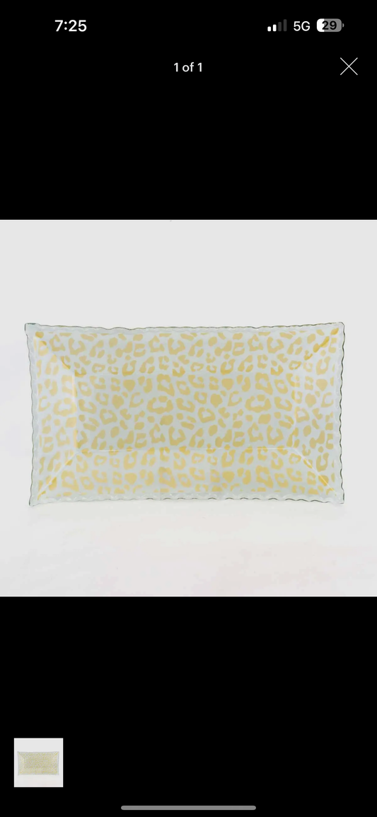 Leopard Rectangle Serving Tray