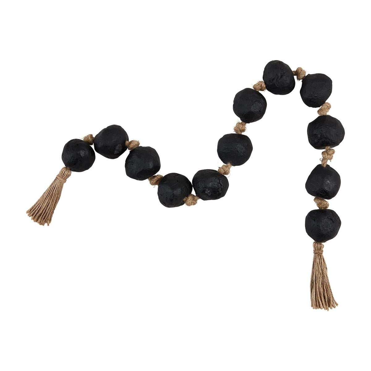 Black Paper Mache Beads