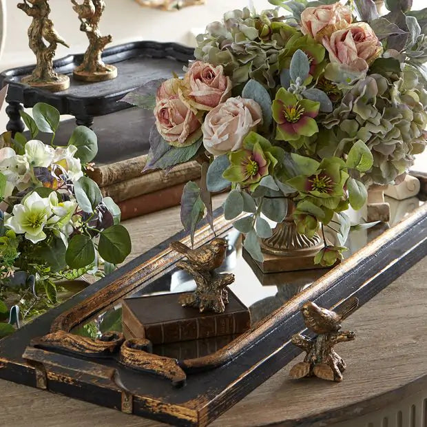 Distressed Black Mirrored Tray