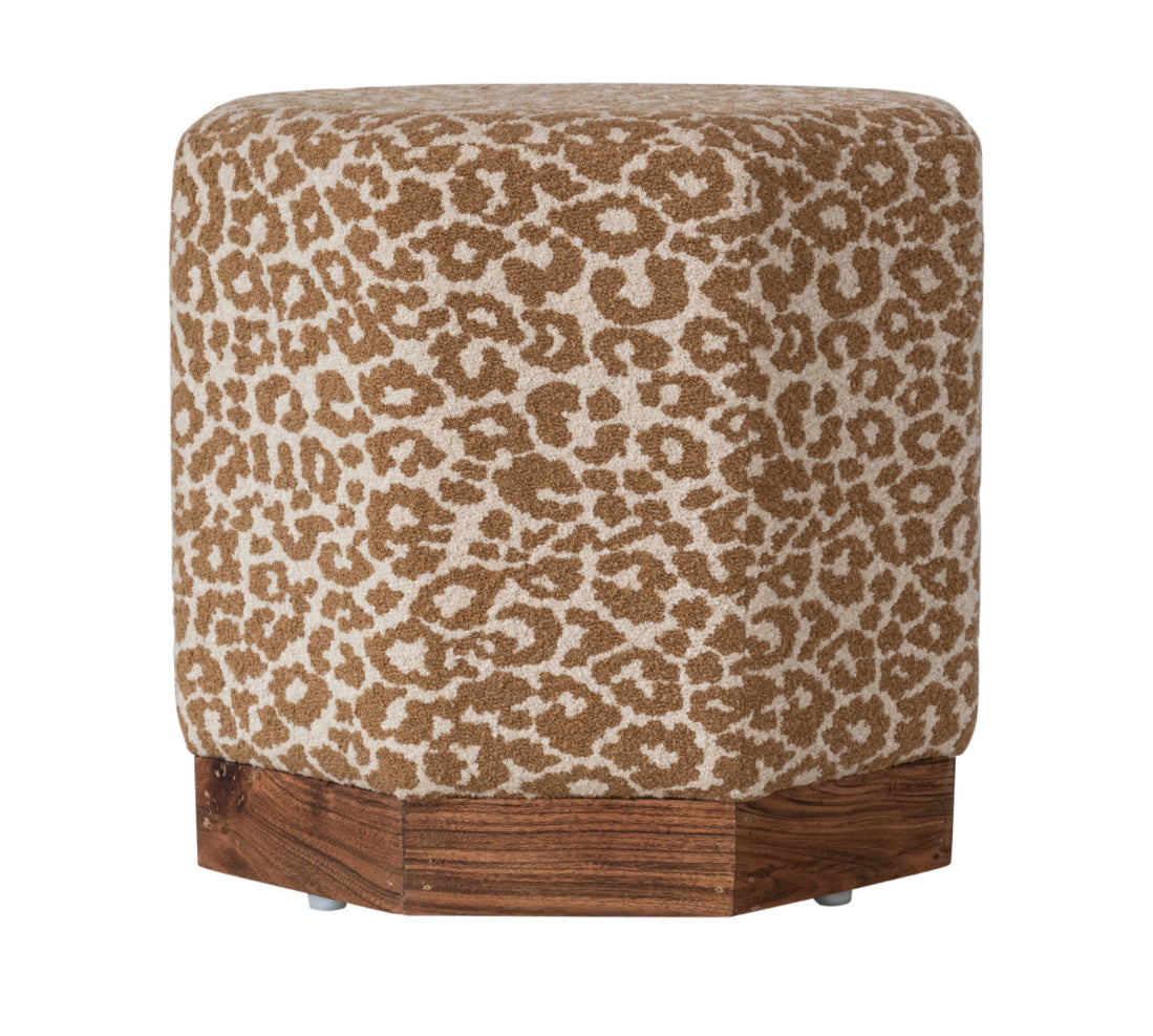 Hexagonal Leopard Ottoman