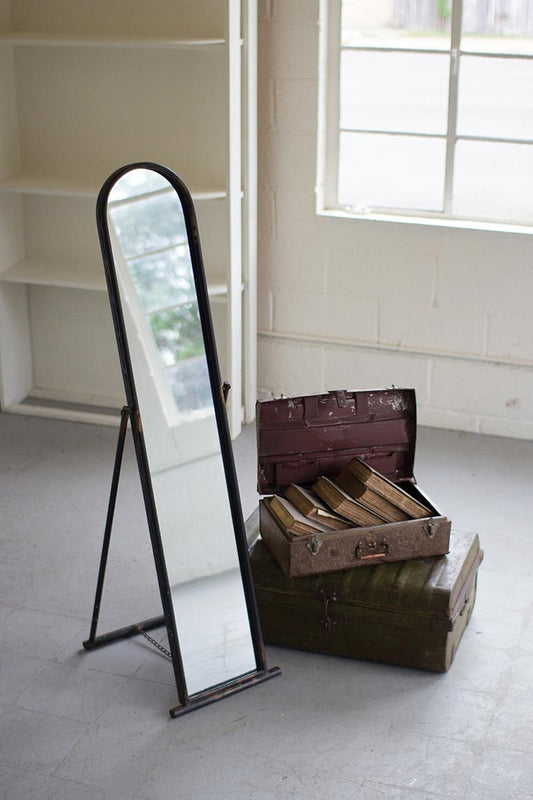 Arched Metal Floor Mirror